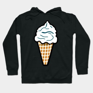 Scoops of Joy: A Fun Cartoon Ice Cream Cone Artwork Hoodie